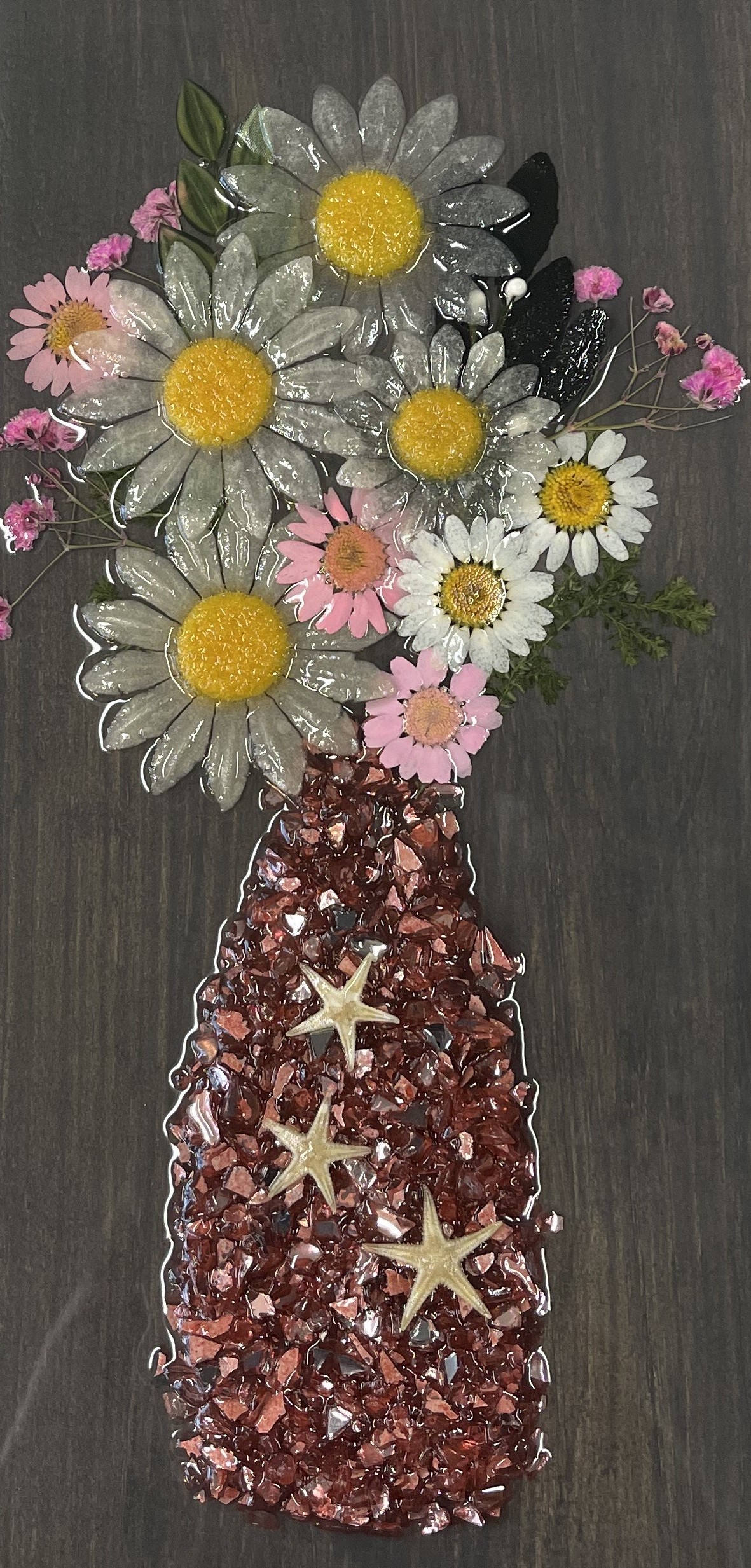 Resin Pressed Flowers & Crushed Glass Vase Wall Decor Workshop